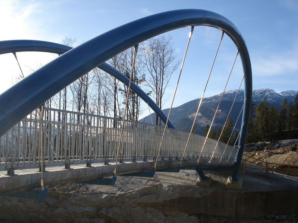 Footbridge construction by Rapid-Span near Squamish BC